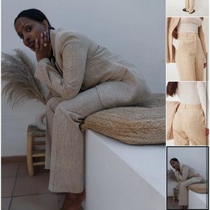 NA-KD straight suit pants beige